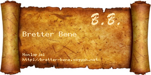 Bretter Bene névjegykártya